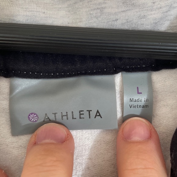 Athleta Light Gray Long Sleeve Hoodie Dress - Picture 4 of 4